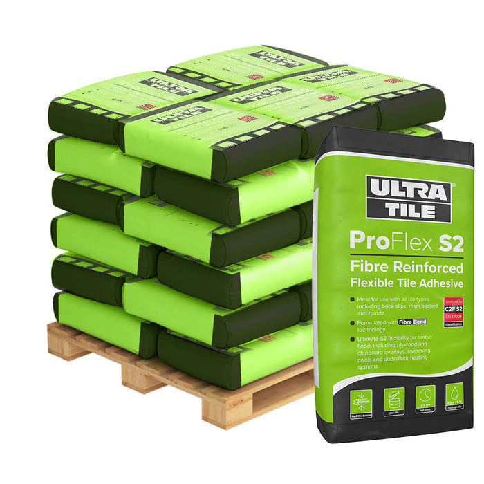UltraTile Proflex S2 Rapid Setting Single Part Flexible Tile Adhesive - Pallet 54 Bags